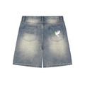 Faded Distressed Baggy Denim Shorts