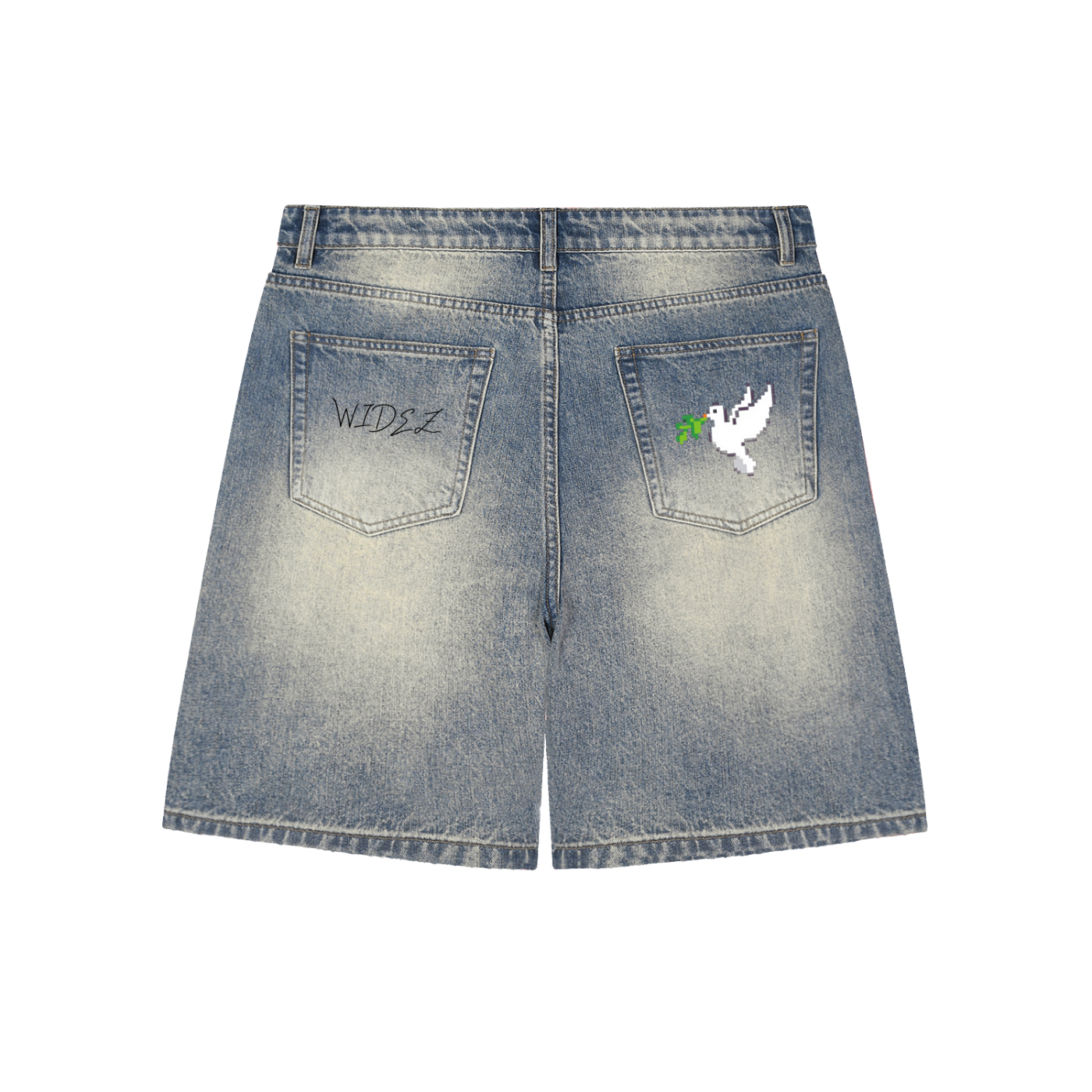 Faded Distressed Baggy Denim Shorts